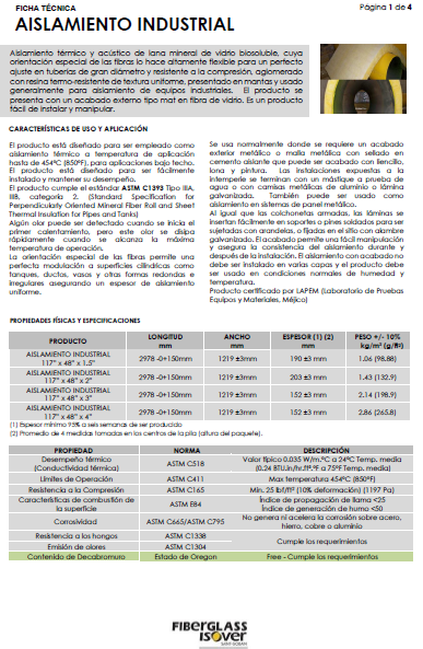 AISLAMIENTO INDUSTRIAL C